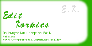 edit korpics business card